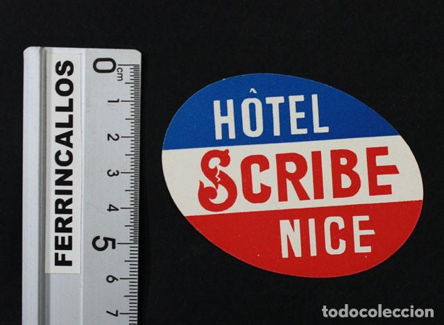 Etiquetas antiguas: ETIQUETA HOTEL SCRIBE NICE, NIZA