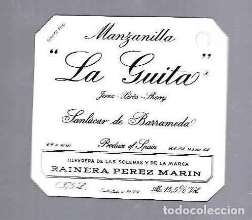 Old Labels: ETIQUETA DE VINO. MANZANILLA LA GUITA. SANLUCAR DE BARRAMEDA. RAINERA PEREZ MARIN