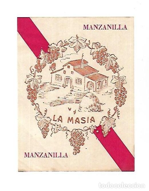 Etichette antiche: ETIQUETA DE VINO. MANZANILLA LA MASIA.