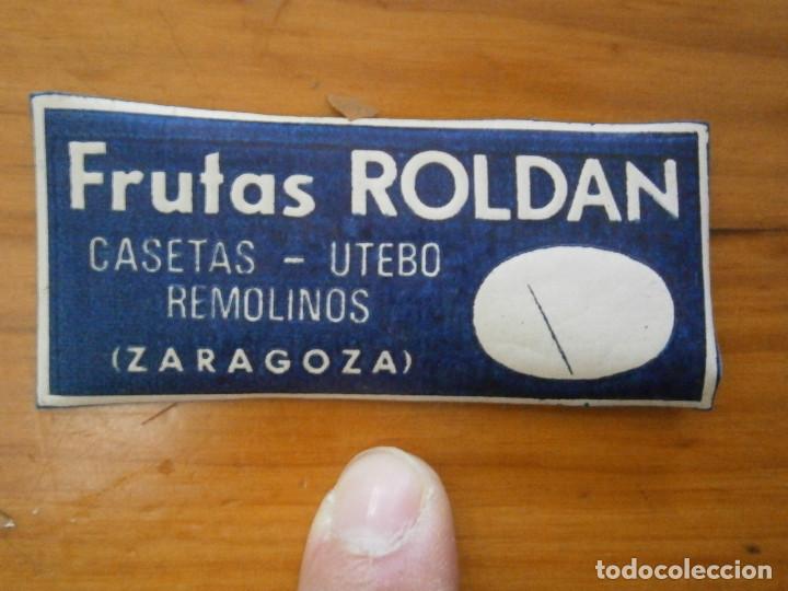 Etiquetas antiguas: &iexcl;&iexcl;preciosa etiqueta de zaragoza a&ntilde;os 30 40&iexcl;&iexcl;-FRUTAS ROLDAN CASETAS-UTEBO..