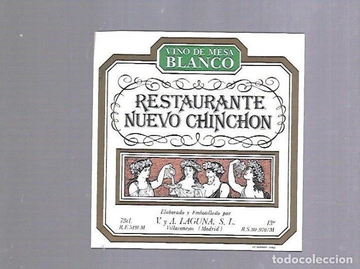 Etichette antiche: ETIQUETA DE VINO. RESTAURANTE NUEVO CHINCHON.