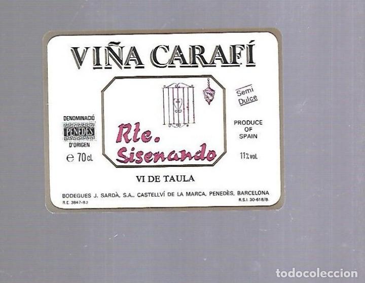 Etichette antiche: ETIQUETA DE VINO. RESTAURANTE SISENANDO. PENEDES