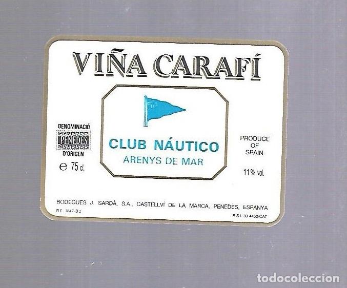 Etichette antiche: ETIQUETA DE VINO. CLUB NAUTICO ARENYS DE MAR