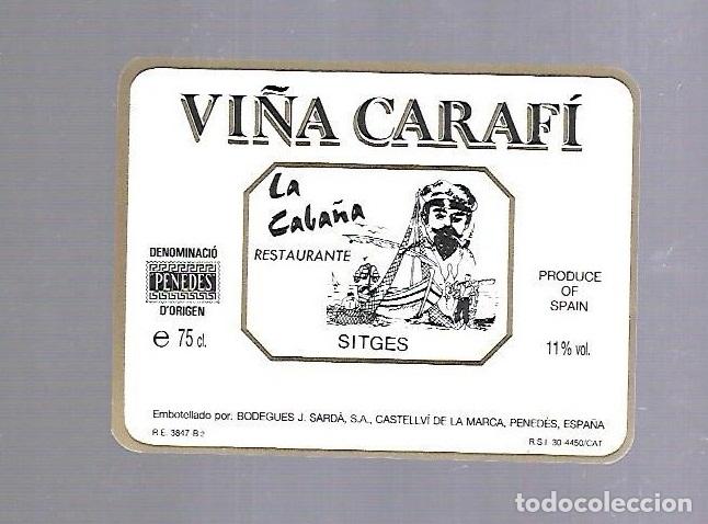 Etichette antiche: ETIQUETA DE VINO. RESTAURANTE LA CABA&Ntilde;A. SITGES