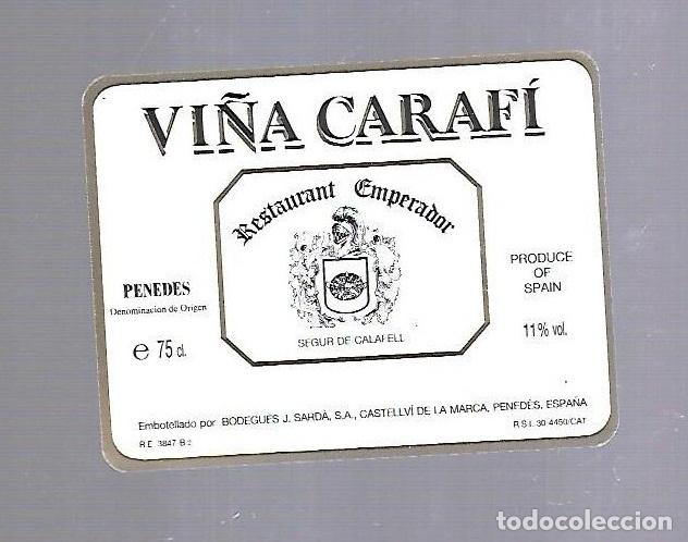 Etichette antiche: ETIQUETA DE VINO. RESTAURANT EMPERADOR. SEGUR DE CALAFELL