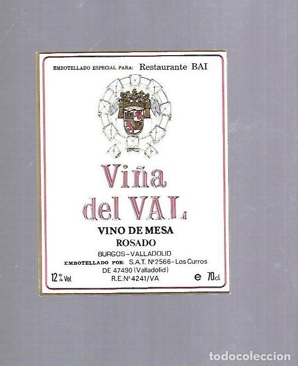 Etichette antiche: ETIQUETA DE VINO. RESTAURANTE BAI, BURGOS