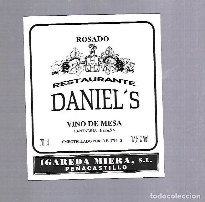 Etichette antiche: ETIQUETA DE VINO. RESTAURANTE DANIEL'S. CANTABRIA
