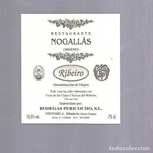 Etichette antiche: ETIQUETA DE VINO. RESTAURANTE NOGALLAS. ORDENES
