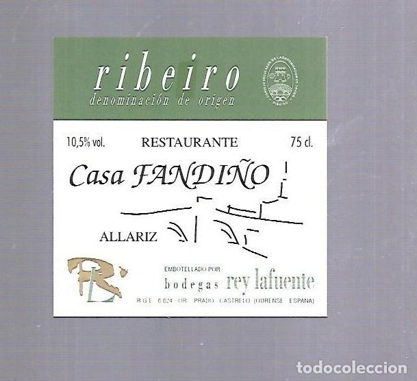 Etichette antiche: ETIQUETA DE VINO. RESTAURANTE CASA FANDI&Ntilde;O. ALLARIZ