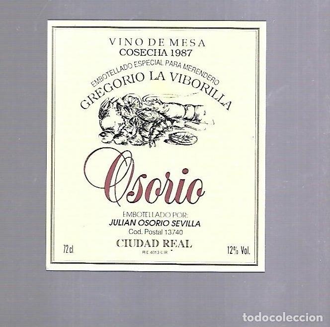 Etichette antiche: ETIQUETA DE VINO. MERENDERO GREGORIO LA VIBORILLA