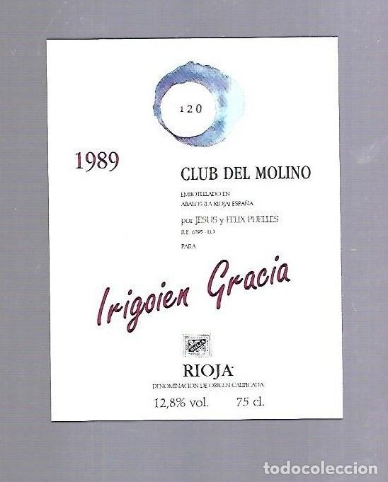 Etichette antiche: ETIQUETA DE VINO. CLUB DEL MOLINO.