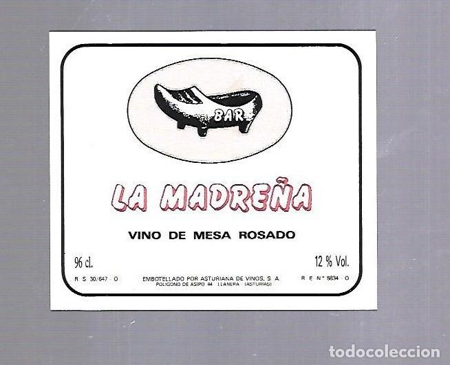 Alte Etiketten: ETIQUETA DE VINO. BAR LA MADRE&Ntilde;A.