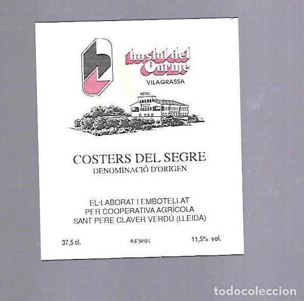 Alte Etiketten: ETIQUETA DE VINO. HOSTAL DEL CARME. VILAGRASSA