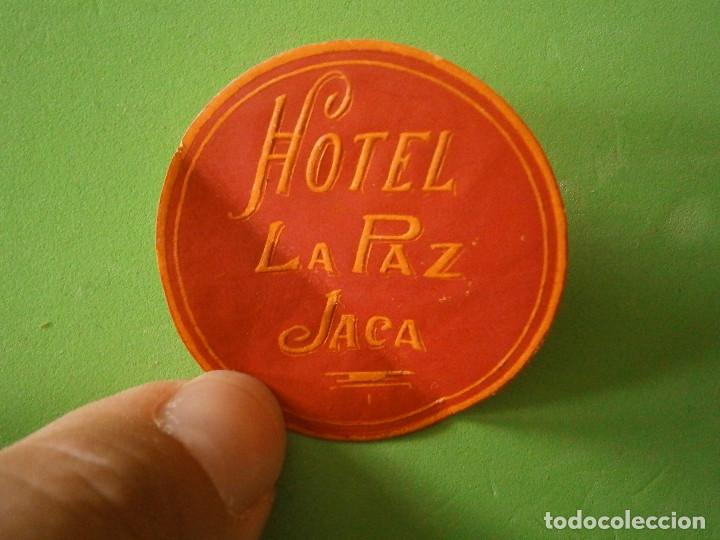 Etiquetas antiguas: ,,PRECIOSA ETIQUETA A&Ntilde;OS 30 40 ,,HOTEL LA PAZ ,,JACA ,,,
