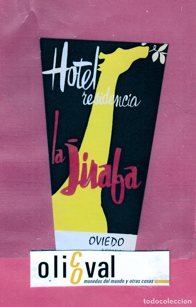 Etiquetas antiguas: ETIQUETA HOTEL ASTURIAS OVIEDO HOTEL LA JIRAFA  120 X70 TROQUEL IRREGULAR