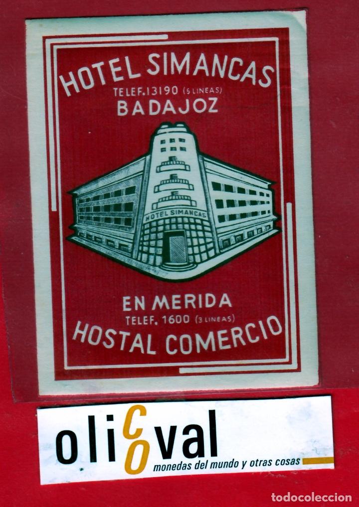 Etiquetas antiguas: ETIQUETA HOTEL BADAJOZ MERIDA - DATADA ANTERIOR AL 37 75X 110 mm
