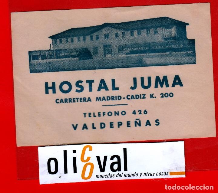 Etiquetas antiguas: ETIQUETA HOTEL CIUDAD REAL HOSTAL JUNA VALDEPE&Ntilde;AS CIUDAD REAL DATADA 116X 73 mm