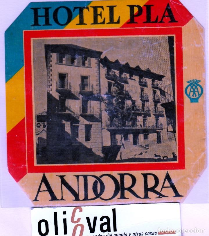Etiquetas antiguas: ETIQUETA HOTEL PLA ANDORRA 110 X 110 mm EHEX-6802109