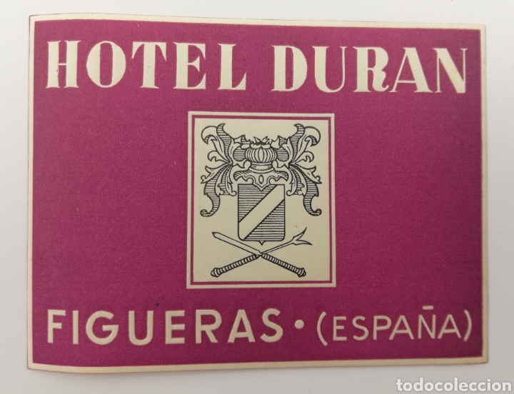 Etiquetas antiguas: ETIQUETA HOTEL DURAN FIGUERAS CATALUNYA ESPA&Ntilde;A LUGGAGE LABEL.