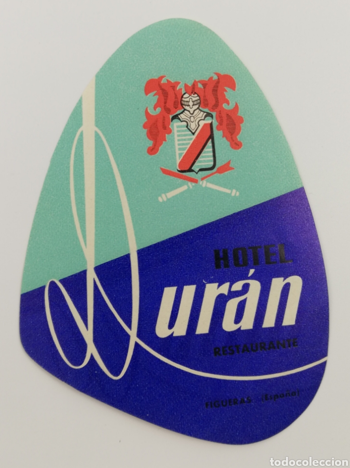 Etiquetas antiguas: ETIQUETA HOTEL DURAN FIGUERAS CATALUNYA ESPA&Ntilde;A LUGGAGE LABEL.