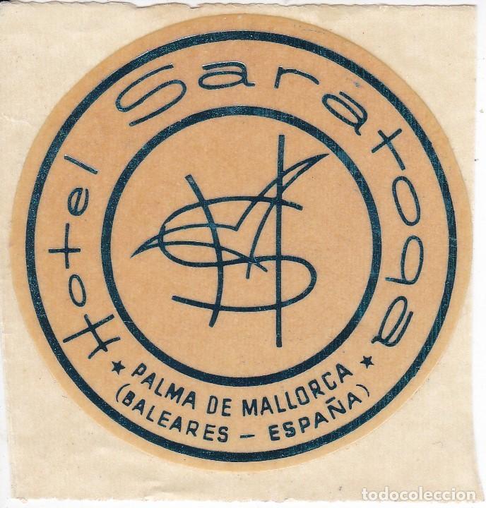 Etiquetas antiguas: ANTIGUA ETIQUETA DEL HOTEL SARATOGA DE PALMA DE MALLORCA
