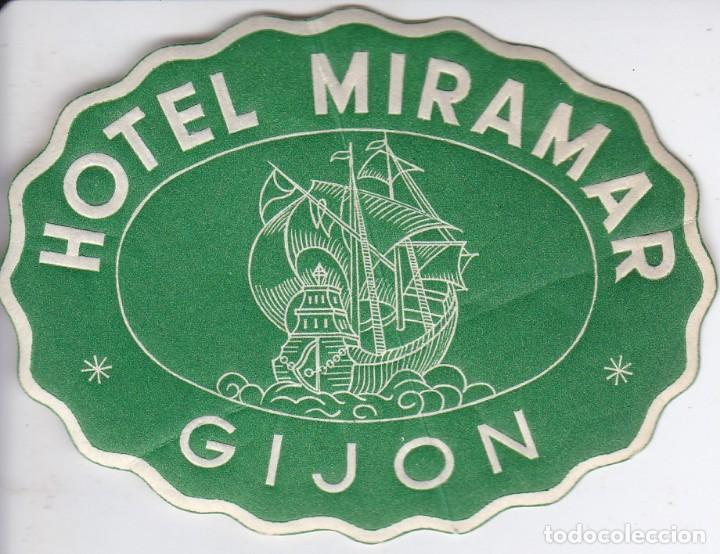 Etiquetas antiguas: ANTIGUA ETIQUETA DEL HOTEL MIRAMAR DE GIJON