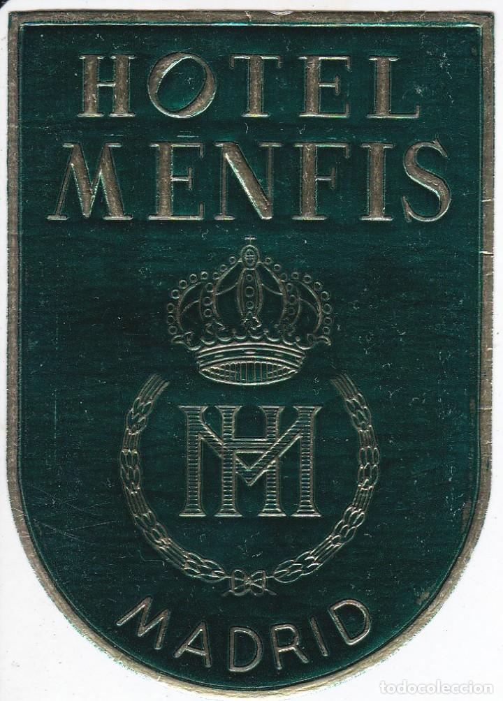 Etiquetas antiguas: ANTIGUA ETIQUETA DEL HOTEL MENFIS DE MADRID