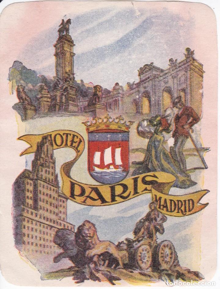 Etiquetas antiguas: ANTIGUA ETIQUETA DEL HOTEL PARIS DE MADRID