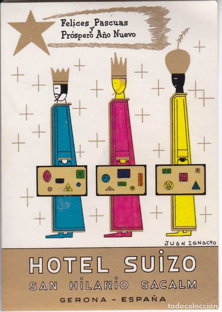 Etiquetas antiguas: ANTIGUA ETIQUETA DEL HOTEL SUIZO DE SAN HILARIO SACALM (GIRONA-GERONA) REYES MAGOS