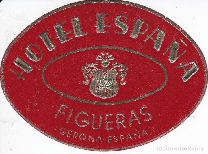Etiquetas antiguas: ANTIGUA ETIQUETA DEL HOTEL ESPA&Ntilde;A DE FIGUERAS DE GERONA (GIRONA)