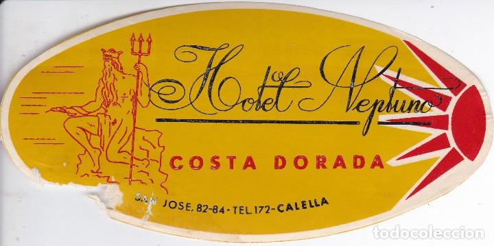 Etiquetas antiguas: ANTIGUA ETIQUETA DEL HOTEL NEPTUNO DE CALELLA (COSTA BRAVA)