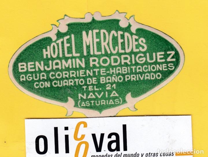 Etiquetas antiguas: ETIQUETA HOTEL ASTURIA  NAVIA HOTEL MERCEDES DATADA TROQUEL EF- 142