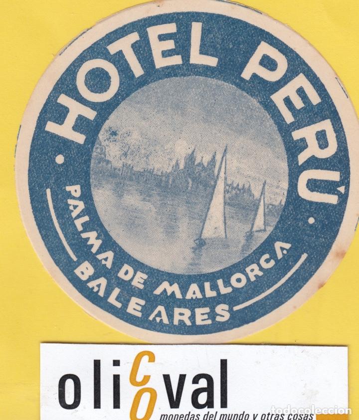 Etiquetas antiguas: ETIQUETA HOTEL BALEARES HOTEL PERU TROQUEL 9O EF- 6803 144