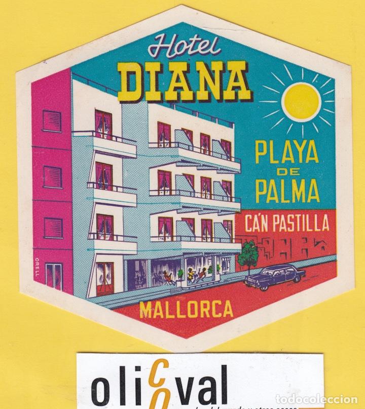 Etiquetas antiguas: ETIQUETA HOTEL BALEARES HOTEL DIANA DATADA TROQUEL EF- 6803 149