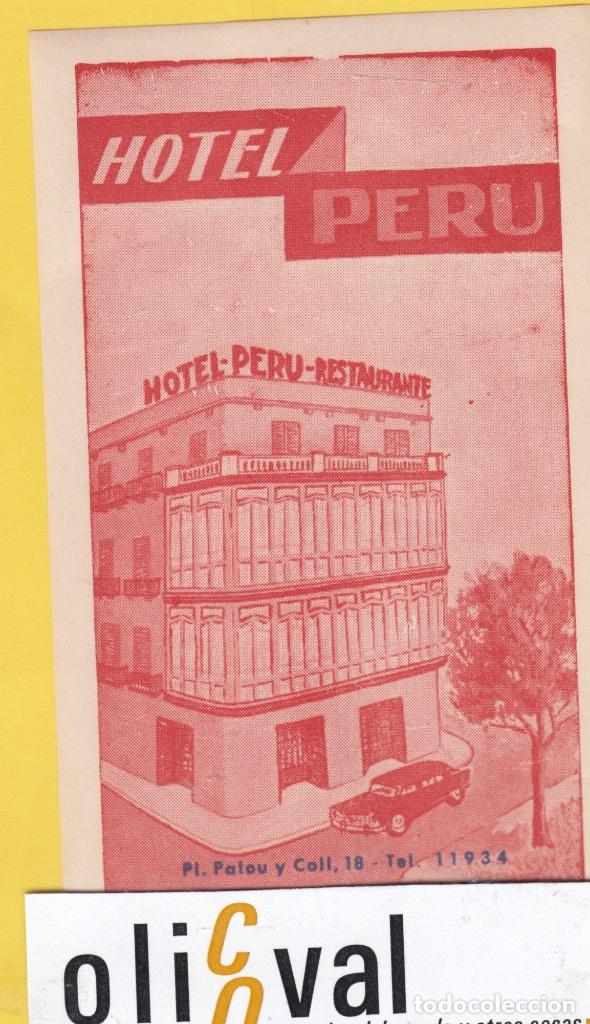Etiquetas antiguas: ETIQUETA HOTEL BALEARES HOTEL PERU DATADA EF- 6803 151
