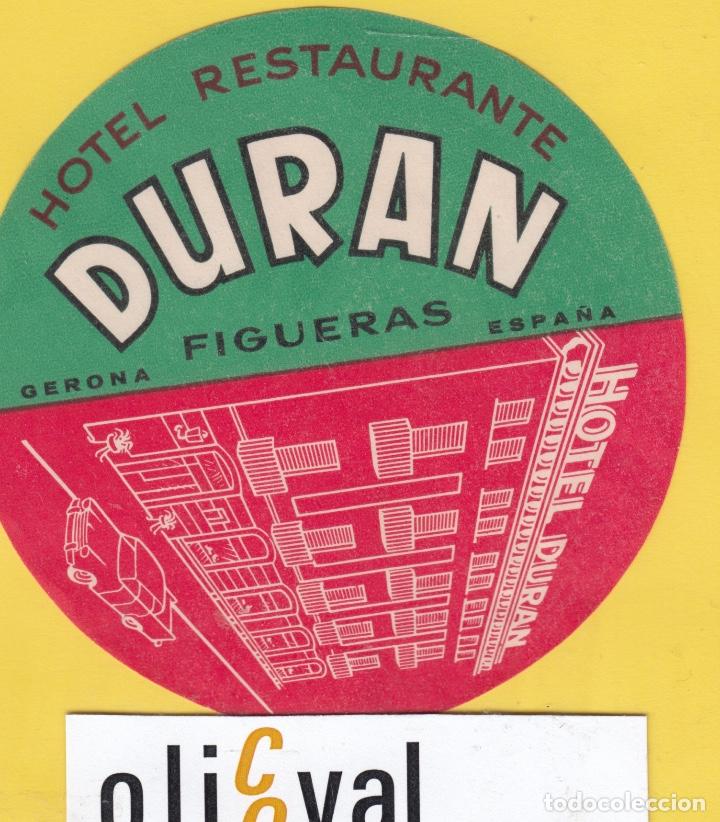 Etiquetas antiguas: ETIQUETA HOTEL GERONA HOTEL DURAN FIGUERAS  TROQUEL EF- 6803 152