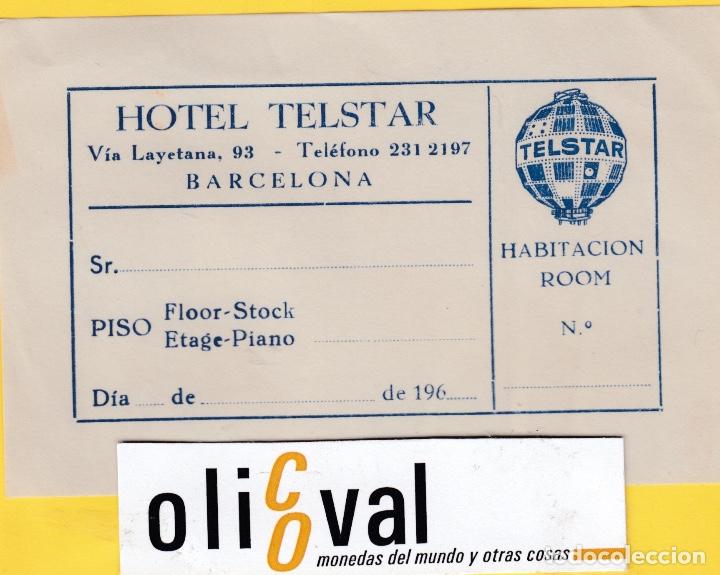 Etiquetas antiguas: ETIQUETA HOTEL BARCELONA HOTEL TELSTARL DATADA EF- 6803 155