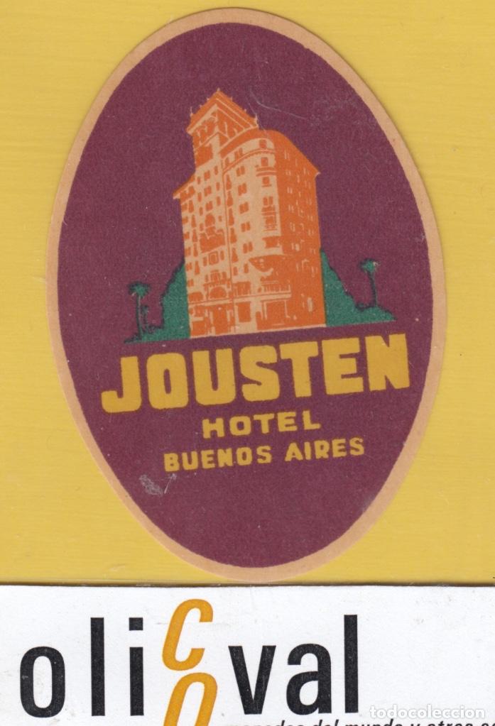 Etiquetas antiguas: ETIQUETA HOTEL ARGENTINA BUENOS AIRES  HOTEL JOUSTEN TROQUEL OVAL H- 6803 188