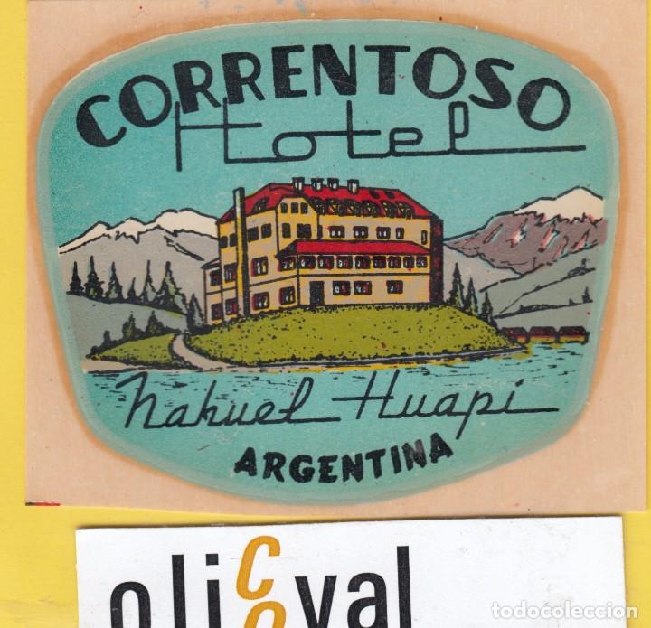 Etiquetas antiguas: ETIQUETA HOTEL ARGENTINA  HOTEL CORRENTOSO TROQUEL ESPECIAL 9O X 75mm H- 6803 184