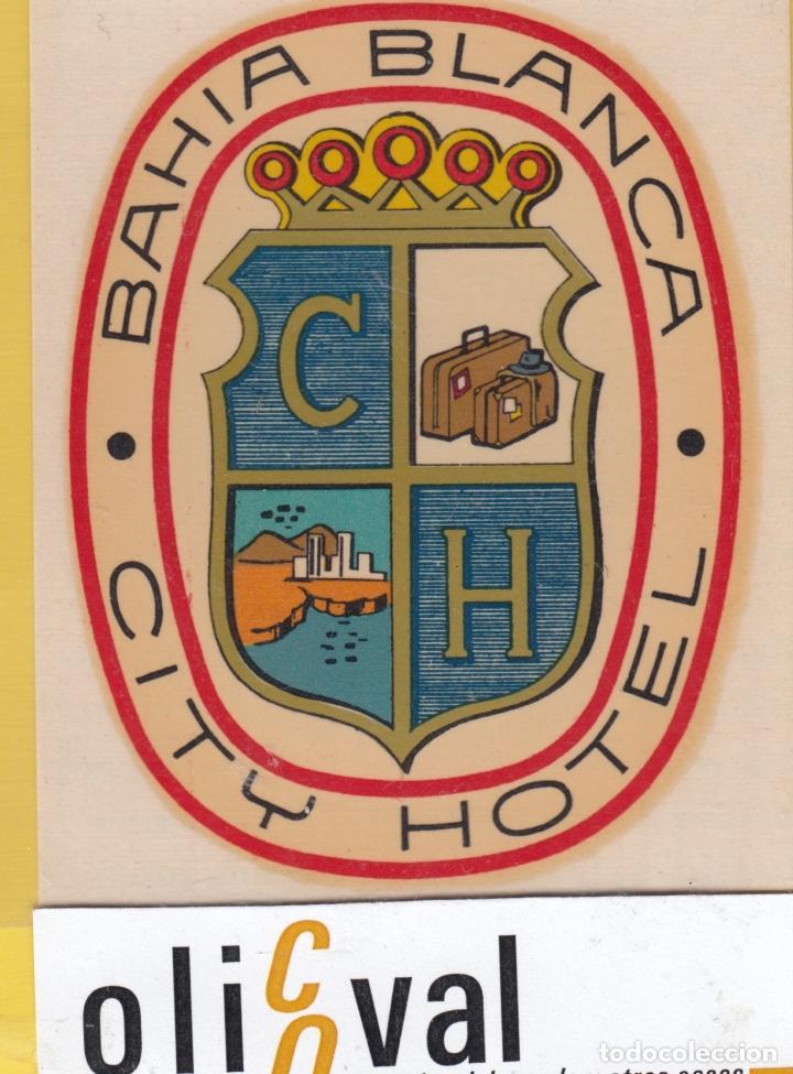 Etiquetas antiguas: ETIQUETA HOTEL ARGENTINA HOTEL BAHIA BLANCA TROQUEL ESPECIAL 9O X 75mm H- 6803 179