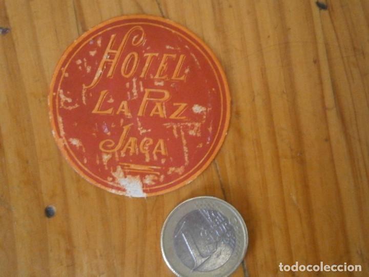 Etiquetas antiguas: &iexcl;&iexcl;PRECIOSA ETIQUETA A&Ntilde;OS 40 50 &iexcl;&iexcl;JACA&iexcl;&iexcl;HOTEL LA PAZ