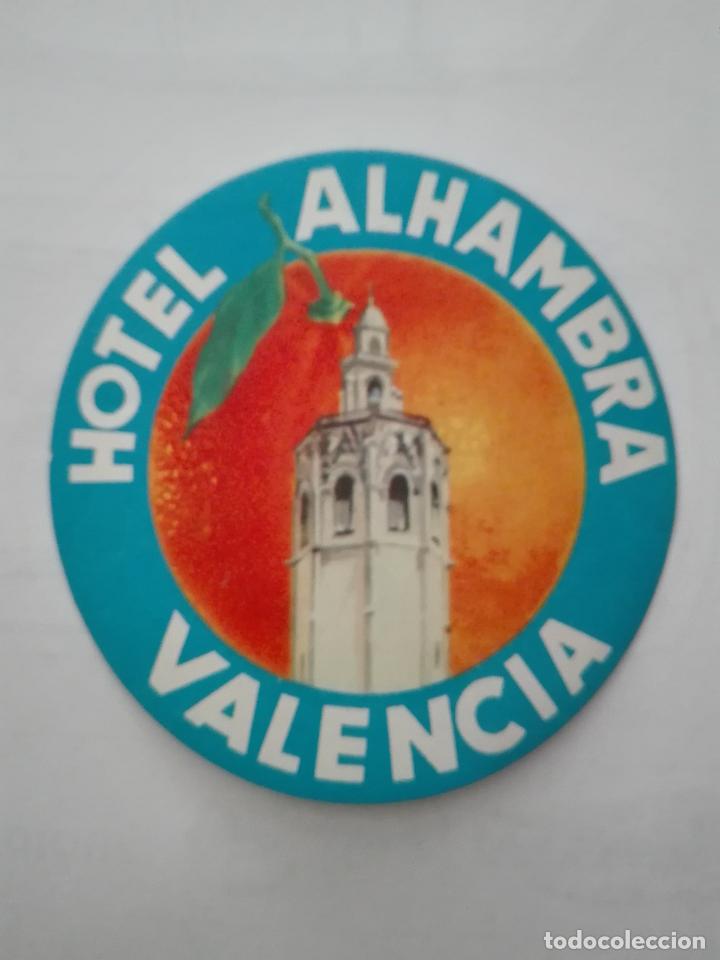 Etiquetas antiguas: Etiqueta Hotel Alhambra - Valencia