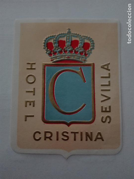 Etiquetas antiguas: Etiqueta Hotel Cristina - Sevilla