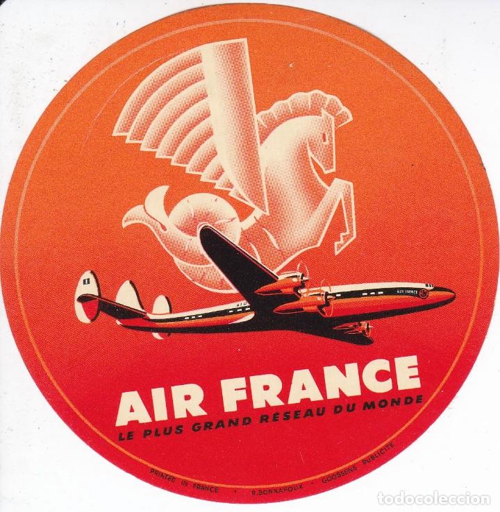 Etichette antiche: ANTIGUA ETIQUETA DE LA COMPA&Ntilde;IA AEREA AIR FRANCE (AVION-PLANE)