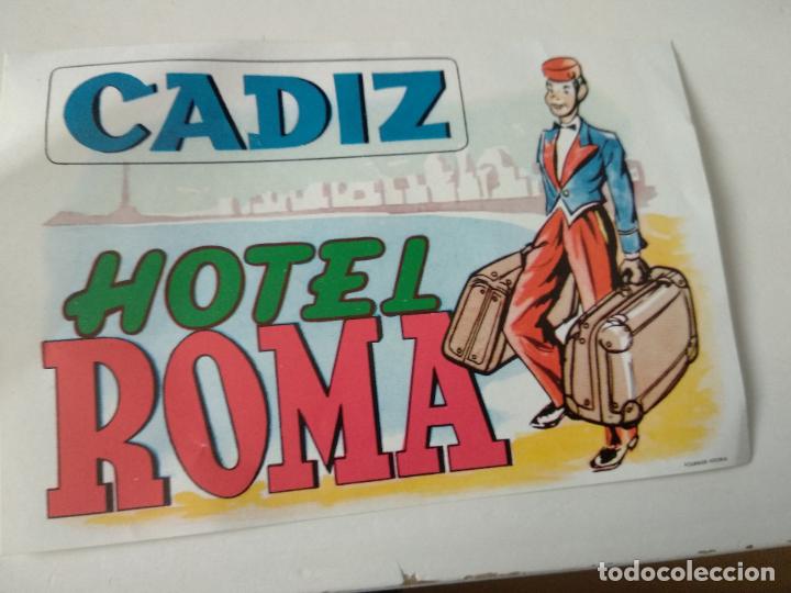 Etiquetas antiguas: Etiqueta C&aacute;diz Hotel Roma