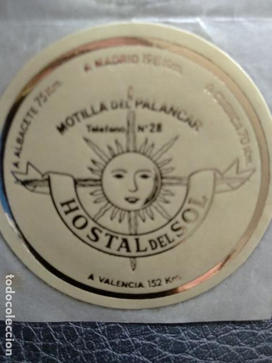Etiquetas antiguas: ETIQUETA DE HOTEL HOSTAL DEL SOL MONTILLA DEL PALANCAR CUENCA