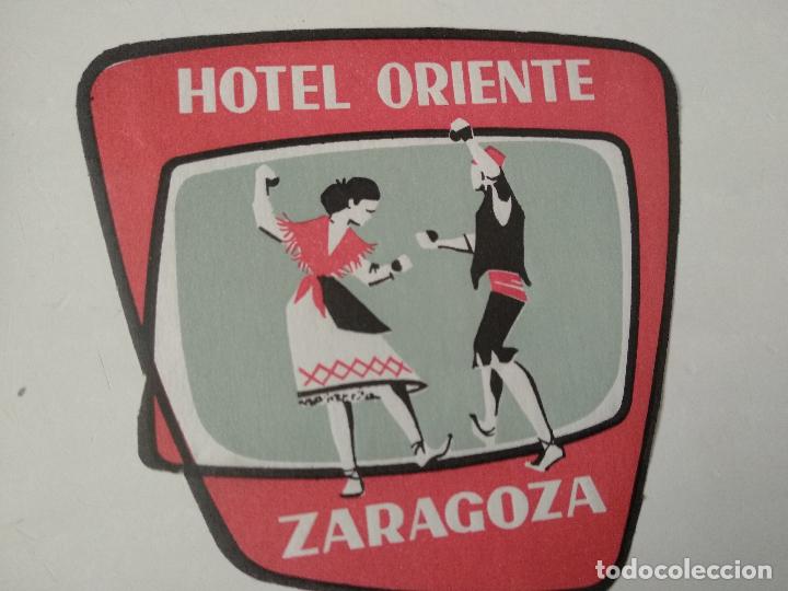 Etiquetas antiguas: Etiqueta Hotel Oriente Zaragoza pegatinas maletas