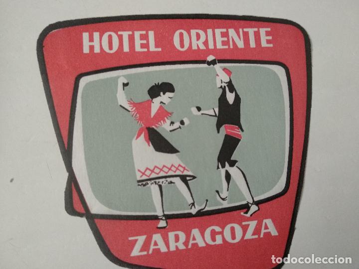 Etiquetas antiguas: Etiqueta Hotel Oriente Zaragoza pegatinas maletas