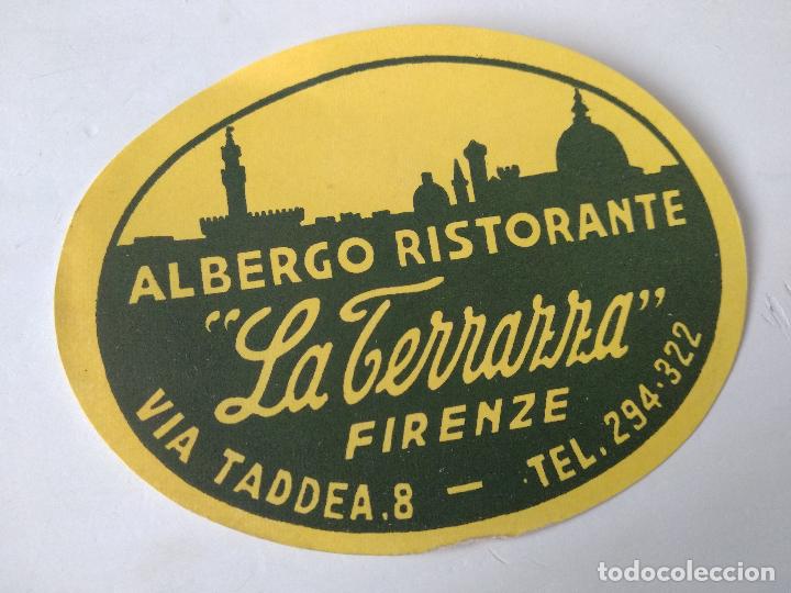 Etiquetas antiguas: ETIQUETA HOTEL- HOTEL LA TERRAZA FIRENZE ITALIA pegatina maletas