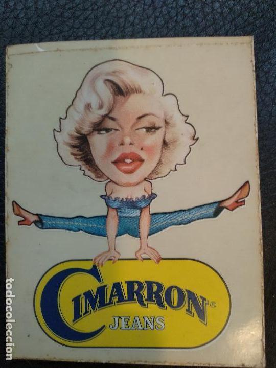 Etiquetas antiguas: PEGATINA ADHESIVO STICKER CIMARRON JEANS PANTALONES MARILYN MONROE ?